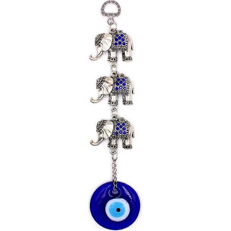 Türkischblauer Elefanten-Amulett-Wandanhänger mit bösem Blick – Glücksbringer