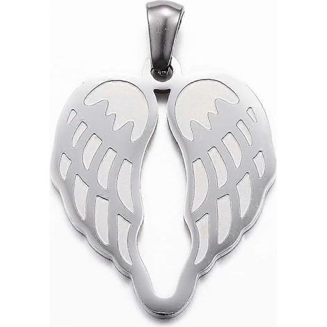 pendentif en acier inoxydable 304, pendentif aile résistant au ternissement, accessoire pendentif couleur acier inoxydable, 26,5 x 22 x 1,5 mm, trou : 3 x 5 mm ( )