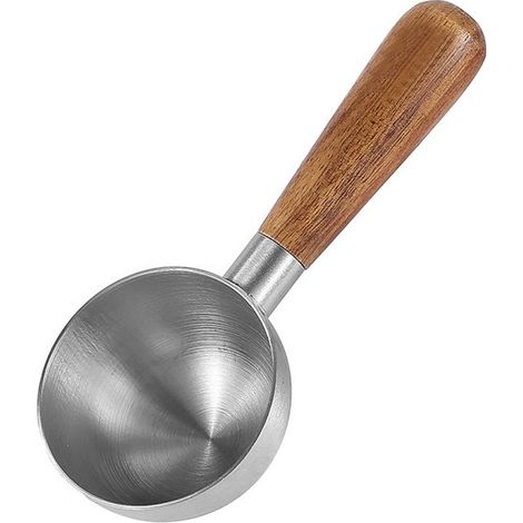 Handgefertigte Holzgriffe Messlöffel aus Edelstahl 304 Präzisions Röstlöffel Löffel für Kaffeepulver Dressing Messlöffel für Kaffeebohnen Küchenm (1/5)