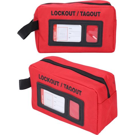 Sac de verrouillage et d'étiquetage en tissu Polyester, grande capacité, stockage résistant à la chaleur avec affichage Visible (1/5)