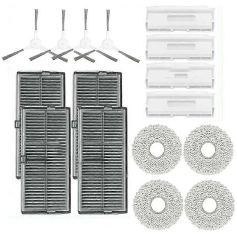Lot de 16 accessoires pour balai robot Xiaomi H40 : brosse latérale, filtre et sacs à poussière