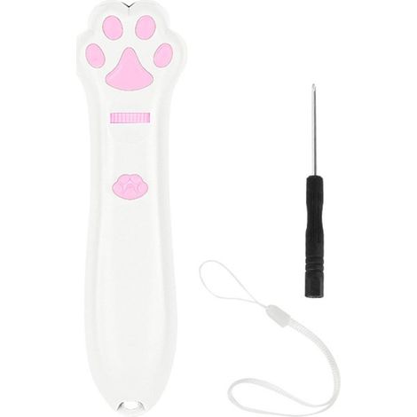 LED lumières rouges Laser chat Teaser baton patte forme Projection animaux de compagnie divertissement jouet blanc. (1/5)