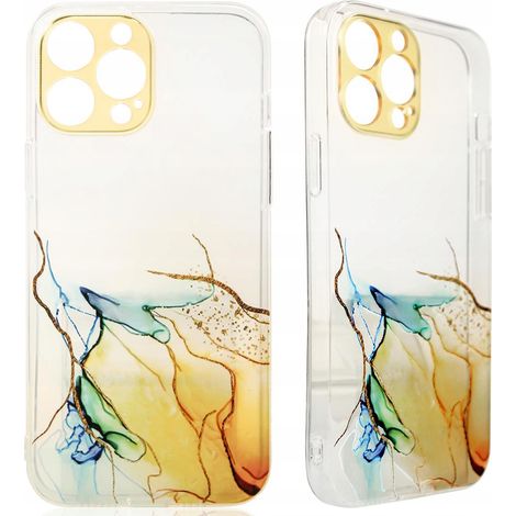 Coque effet marbre orange pour Samsung Galaxy A12 5G en gel. (1/5)