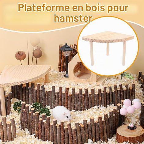 Hamster Accessoire - Plateforme Hamster - Plateforme pour Hamster Plateforme d'escalade de Hamster - Plate-Forme de,Lapins,Chinchillas, Cobayes, AdaptéS à La Plupart des Cages (18 12cm) (1/4)