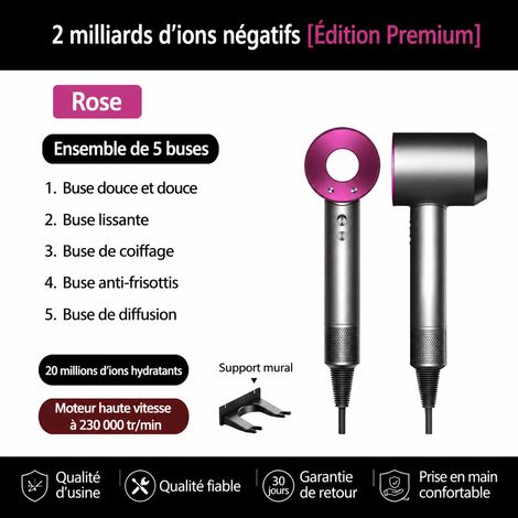 Sèche-cheveux compact 800W rose fuchsia pour dortoir et maison réf 5546 36 × 15 × 9,5 cm 700 g – Livraison gratuite