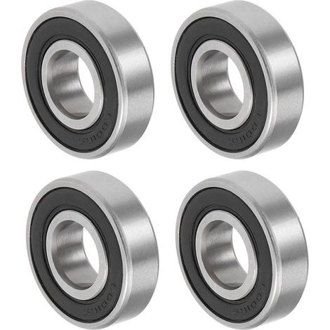 Roulements à billes 6001-2RS 12 x 28 x 8 mm [Double étanchéité] 2 pièces  Acier au carbone, pour machines et outils, roulement à billes à gorge profonde (1/4)