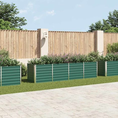 Garten-Hochbeet Verzinkter Stahl 320x80x77 cm Grün