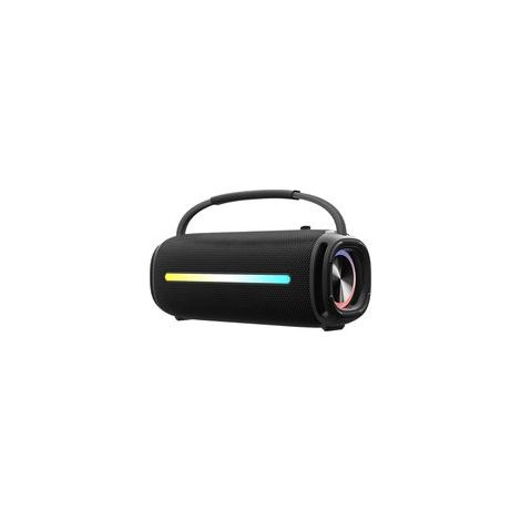 Enceinte Bluetooth portable (noire), étanche et sans fil, avec lumières clignotantes colorées, 20 W Super Bass, appairage TWS, idéale pour l'extérieur, les fêtes, la maison, la plage et les voyages.