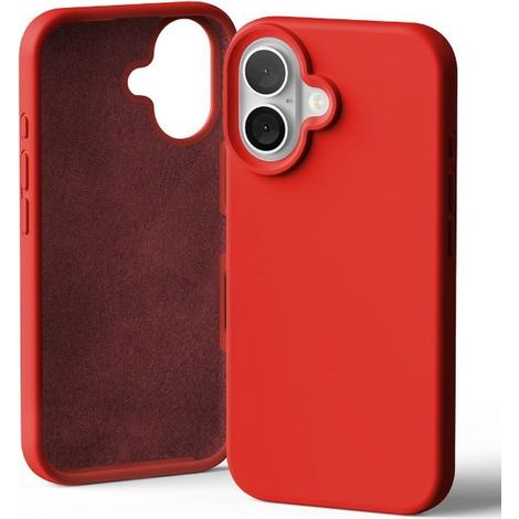 iPhone 16 de silicona Mercury de 6,1 pulgadas, rojo/rojo