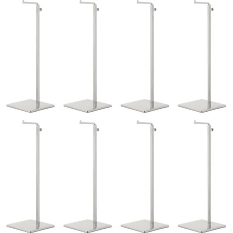 Présentoir à sacs à main argenté, 8 emplacements, modèle 7 à hauteur réglable, idéal pour les magasins, les boutiques et les comptoirs de vente au détail (1/5)