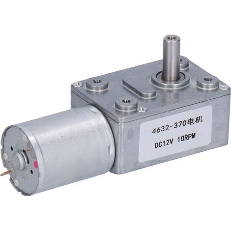 Jeffergarden Moteur à engrenages à vis sans fin Turbo, métal autobloquant, DC 12V, 10 tr/min, accessoire pour bricolage 4632370 (1/4)