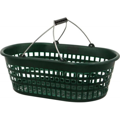 Cesto da giardino 15 kg ovale verde con doppio manico pieghevole