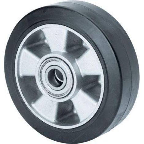 rueda deb200-20-60 nucleo aluminio y banda goma negra elastica bolas