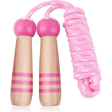 Corde à sauter pour enfants avec poignée en bois, décorée de motifs de dessins animés, réglable, 2,6 m, idéale pour le sport, les garçons et les filles. Cadeau parfait pour Noël ou un anniversaire. (1/5)