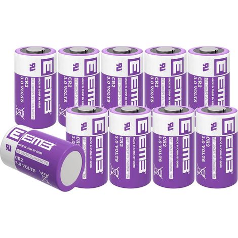 E Piles CR2 Batterie Lithium 3 V 850mAh CR15H270 Batterie Non-Rechargeable, Lot de 10 (1/5)