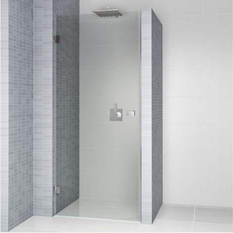 Porte de douche battante à charnières chromées SCANDIC NXT 101 RIHO 78x200 cm-Transparent-Gauche-Argenté-78.00 -- (1/4)