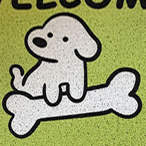 Tapis de porte d'entrée et de salon avec motif de chiot de dessin animé, anti-poussière, antidérapant, résistant aux taches, tapis en soie bouclée, vert, 4060cm. (1/5)