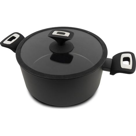 Casseruola 2 Maniglie Ø 24cm Antiaderente Induzione Silex Elegance Black Nero (1/5)