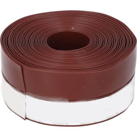 Bande d'étanchéité de fenêtre de porte 16,4 pieds de long 1,4 pouces de large ruban d'étanchéité de porte auto-adhésif en silicone marron (1/4)