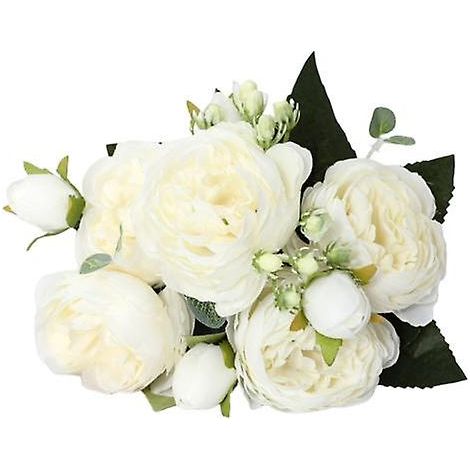 Pivoine artificielle coupée à la main, délicate et pratique, composition florale.blanc (1/5)