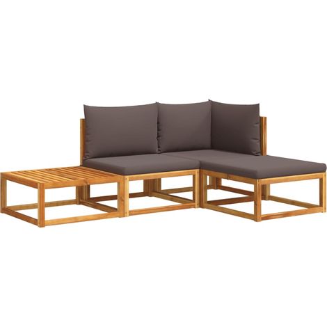 Maison Exclusive - Set di divani da giardino 4 pezzi con cuscini in legno di acacia e corda