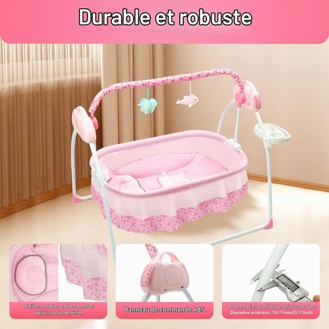 Balançoire électrique pour bébé de 0 à 18 mois - Balançoire pour bébé et transat avec 5 réglages de vitesse et 12 musiques intégrées (1/5)