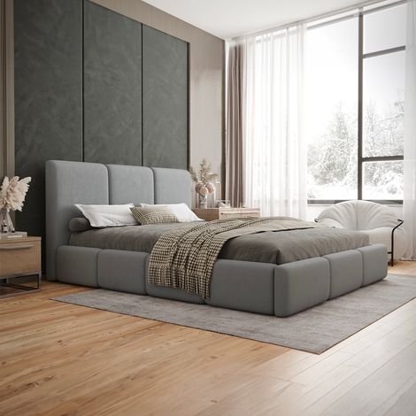Lit coffre 160x200 sommier inclus Alto Gris (1/5)