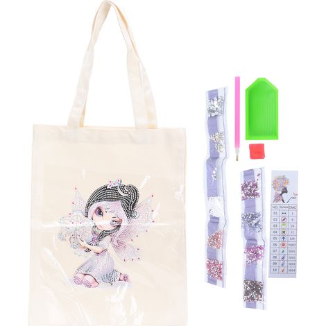 Lot en toile à motifs personnages pour sac shopping diamant peinture paillettes kit BB017 (1/5)