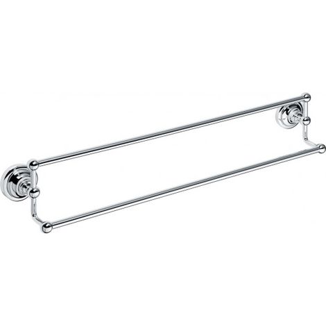 Porte-serviettes double RETRO en laiton chromé 66,5x12,5x11,5 cm (1/3)