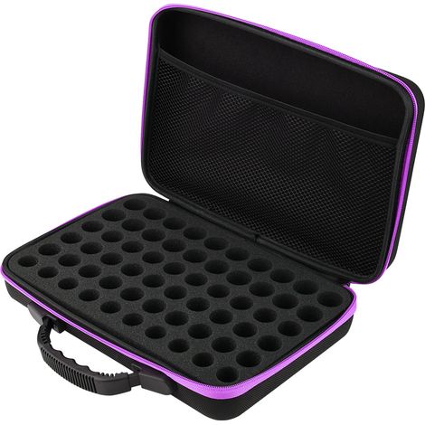 Eosnow Ätherisches Öltransportkoffer Hartschalenkoffer, 60 Flaschen, die für 5 ml, 15 ml (lila) geeignet sind (1/5)