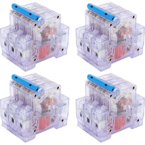 Lot de 4 disjoncteurs miniatures domestiques DZ47‑63 tripolaires 6‑63A avec protection transparente contre les surcharges