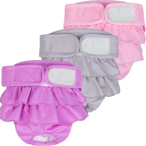 Lot de 3 couvertures réutilisables solides de taille moyenne pour chiens, chats et petits animaux mâles et femelles, à haute absorption. (1/5)