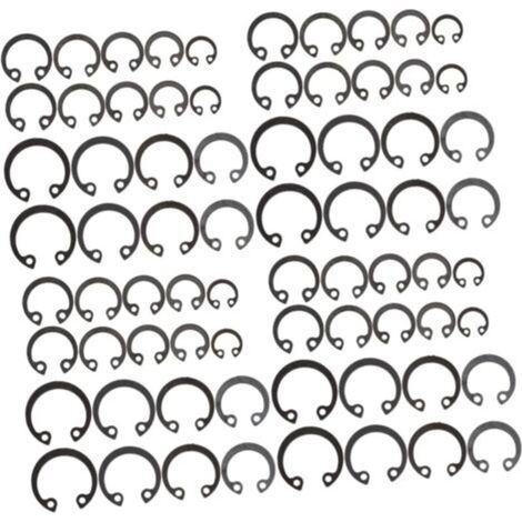 3 Sets Assortment of Retaining Rings for Fixing Pins for Mechanical Uses (1/5)