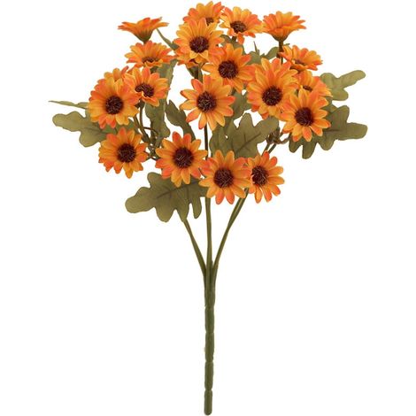 Fleurs Artificielles - Marguerites Faux - 21 Pièces - 32 cm - Pour Décoration Intérieure Extérieure Jardin Mariage Table - Lot de 7 Bouquets (1/4)