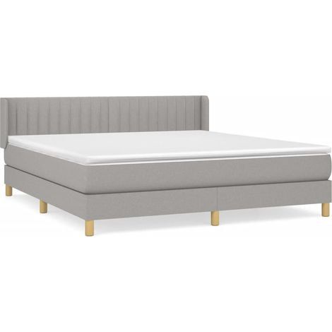 Maison Exclusive - Cama box spring con colchón tela gris claro 18 (1/5)