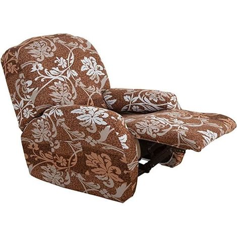 Housse De Fauteuil Relax Extensible,WOVTE Imprimé Housse Fauteuil Relax 4 Pièces Fauteuil Relax Housse Extensible - 23 (1/4)
