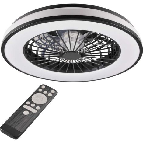 Ventilateur plafond LED dimmable télécommande noir Polux (1/3)