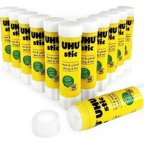 UHU Stic - Bâton de colle permanent transparent pour application - 21 g - paquet de 12