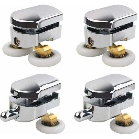 Ulisem Shower Door Roller, 4 Double Rollers for Shower Door, Sliding Door Rollers, Replacement Wheel for Shower Enclosure (25mm) (1/5)