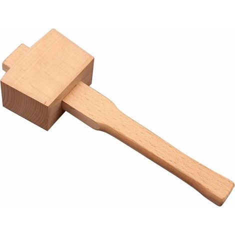 Marteau à Maillet En Bois De Hêtre Avec Poignée Confortable Surface De Frappe Inclinée Marteau à Bois Pour Menuiserie Bricolage Outil De Travail Du Bois (245 Mm) (1/5)