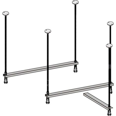 Jika Tigo - Gambe per vasca da bagno con pannello, metallo H2962970000001