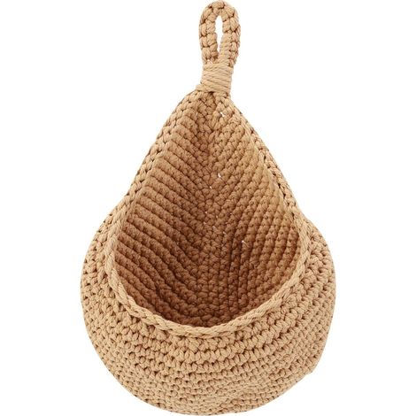 Panier mural pour légumes et fruits, panier suspendu tissé à la main, panier suspendu écologique en forme de goutte d'eau (21x21cm) (1/5)