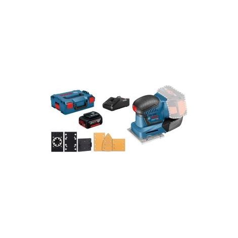 Bosch levigatrice  orbitale a  batteria  GSS 18V-10  / 1x  batteria  da  4,0  Ah  +  caricabatterie  incl.  set  accessori  in  L-Boxx