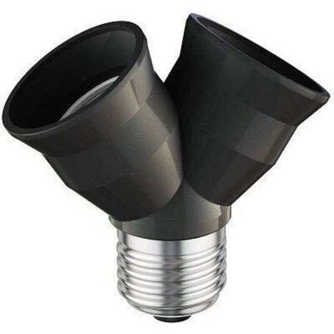 Douille Diviseur E27 Culot Double pour Lampes Séparateur d'Ampoule LED Charge Max 15 W par Culot 2 en 1 Noir (1/4)