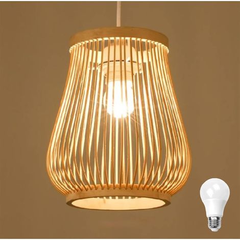 DIY Bamboo Woven Vase Pendant Light Bamboo Lampshade Ceiling Light Chandelier Decorative Lamp for Restaurant, Living Room, Bar Counter, Cafe, etc. (1/5)