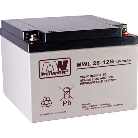 MWL 28-12B: AGM-Batterie 12V/28Ah, 166175125 (M5)