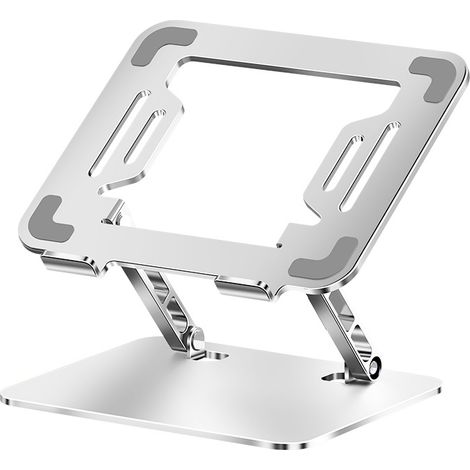 Support pour tablette. Support réglable, base de bureau pliable en aluminium avec patins antidérapants.