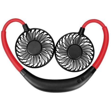 Mini 360° rotating USB fan, portable and ideal for sports. 3 speeds + LED light - Black - AquaForge (1/4)