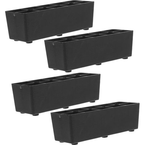 de 4 rehausseurs de lit en plastique noir pour meubles et (1/5)