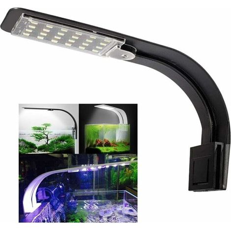 Lampada per acquario - LED bianco e blu Nano Clip-on Lighting - per pesci e piante - 23-50 cm (1/4)